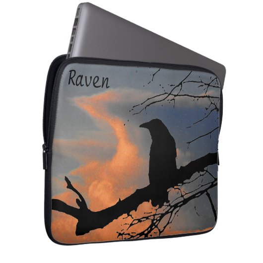 Raven Sunset Tree and Clouds Laptopschutzhülle (Vorne Rechts)