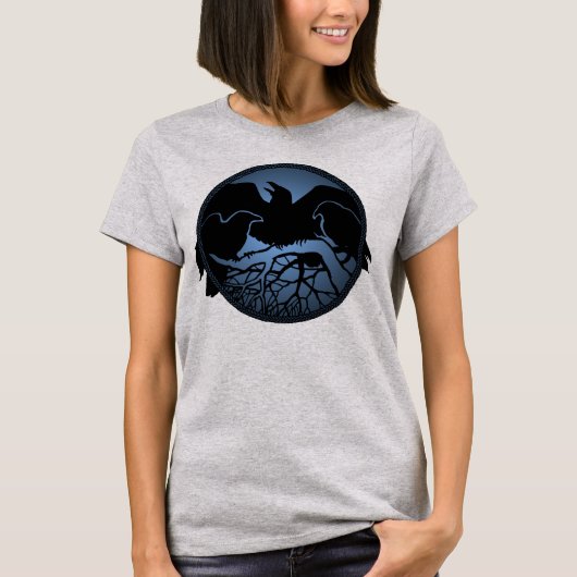 Raven T - Shirt Raven Crow Art Ladys Shirt (Vorderseite)