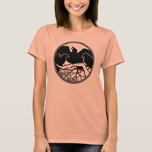 Raven T - Shirt Raven Crow Art Ladys Shirt (Vorderseite)