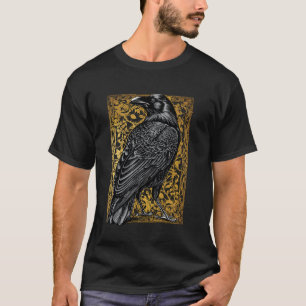 Raven Tarot Card Black Crow Dark Academia Occult W T-Shirt