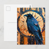 Raven Totem – Mystic Art Deco Symbol Postkarte (Vorne/Hinten)