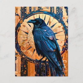 Raven Totem – Mystic Art Deco Symbol Postkarte