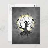 Raven Tree with Moon Postkarte (Vorne/Hinten)