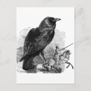 Raven und der Ritter Postkarte