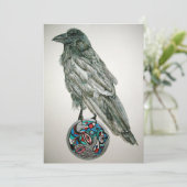 Raven und die Sonne Feiertagskarte (Stehend Vorderseite)