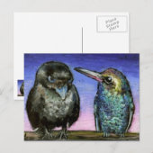 Raven- und Kolibri Postkarte (Vorne/Hinten)