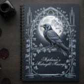 Raven Under Moon Gothic Midnight Journal Notizblock