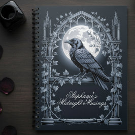 Raven Under Moon Gothic Midnight Journal Notizblock