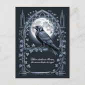 Raven Under Moon Gothic Midnight Postkarte (Vorderseite)
