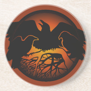 Raven Untersetzer Raven Deco Raven Crow Art Unters