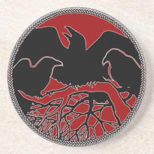 Raven Untersetzer Raven Gift Raven & Crow Art Deco