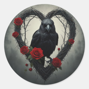 Raven Valentine's Runder Aufkleber