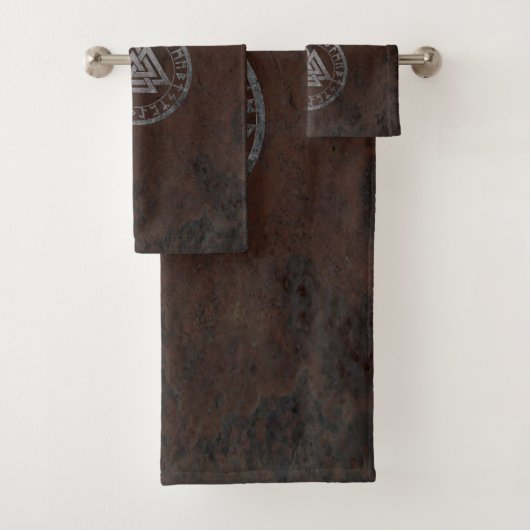 Raven Valknut Design Badhandtuch Set (Insitu)