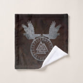 Raven Valknut Design Badhandtuch Set (Waschlappen)