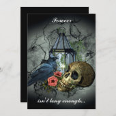 Raven Vampire Skull Goth Wedding Einladung (Vorne/Hinten)