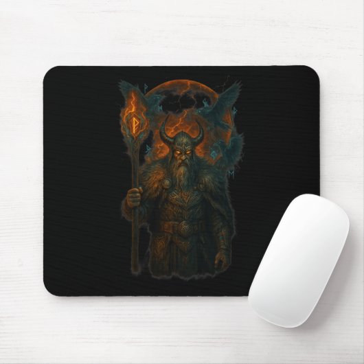 Raven Viking Halloween Design Norse Sorcermoon Mousepad (Mit Mouse)