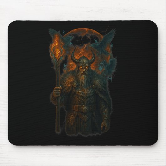 Raven Viking Halloween Design Norse Sorcermoon Mousepad (Vorne)