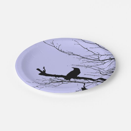 Raven von Linandara Mauve Pappteller (Schrägansicht)