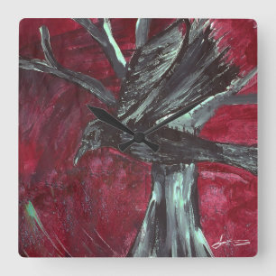 Raven Wall Clock Quadratische Wanduhr