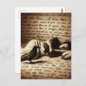 Raven Watches über Frauenschlafen Postkarte (Vorne/Hinten)