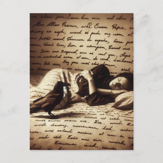 Raven Watches über Frauenschlafen Postkarte (Vorderseite)