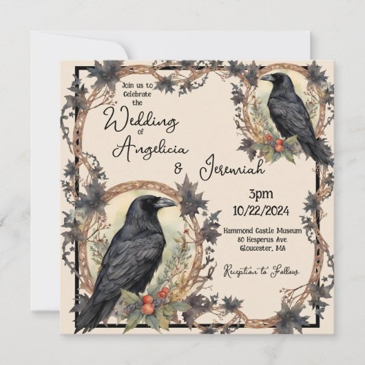 Raven Wedding Einladung (Vorderseite)