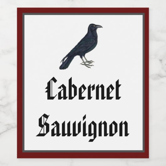 Raven Weinetikett (Einzelnes Label)