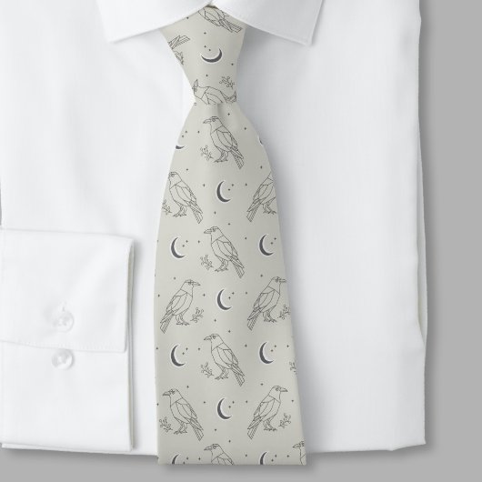 Raven Whimsigoth Necktie - Minimalist Goth Krawatte