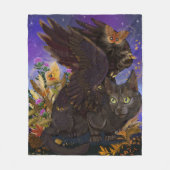 Raven Winged Autumn Magic Cat Fleecedecke (Vorderseite)