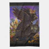Raven Winged Autumn Magic Cat Geschirrtuch (Vertikal)