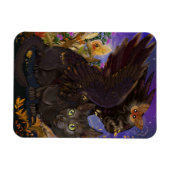 Raven Winged Autumn Magic Cat Magnet (Horizontal)