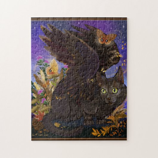 Raven Winged Autumn Magic Cat Puzzle (Vertikal)