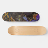 Raven Winged Autumn Magic Cat Skateboard (Horizontal)