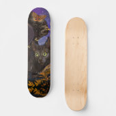 Raven Winged Autumn Magic Cat Skateboard (Vorderseite)