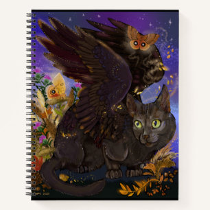 Raven Winged Autumn Magic Cat Sketchbook Notizblock