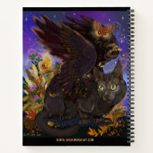 Raven Winged Autumn Magic Cat Sketchbook Notizblock (Rückseite)