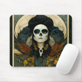 Raven Witch Fantasy Horror Goth Gothic Mousepad (Mit Mouse)