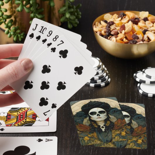 Raven Witch Fantasy Horror Goth Gothic Spielkarten (In Situ)