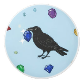 Raven with jewel door pull keramikknauf