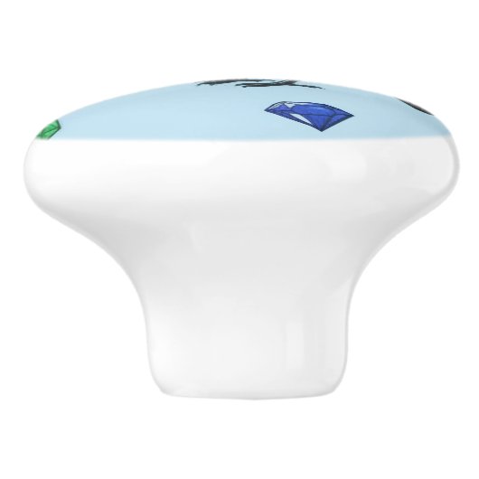 Raven with jewel door pull keramikknauf (Seitenansicht)