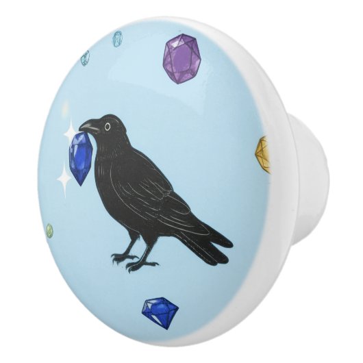 Raven with jewel door pull keramikknauf (Rechts)