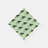 Raven with Yellow Rose Serviette (Ecke)