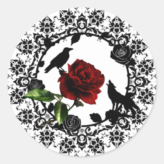 Raven Wolf Gothic Stickers (Vorderseite)