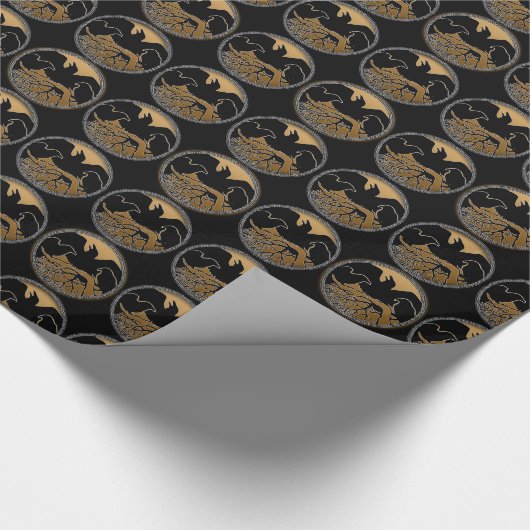 Raven Wrapping Paper Native Raven Christmas Paper Geschenkpapier (Ecke)