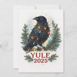 Raven yule 2025  feiertagskarte