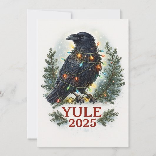 Raven yule 2025 feiertagskarte (Vorderseite)