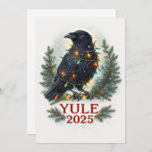 Raven yule 2025 feiertagskarte (Vorne/Hinten)