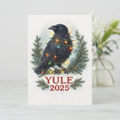 Raven yule 2025  feiertagskarte (Stehend Vorderseite)