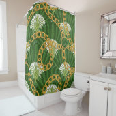 Ravenala & Gold Chains: Vintage Eleganz Duschvorhang (Beispiel)