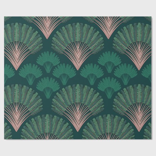 Ravenala madagascariensis seamless pattern. Vintag Geschenkpapier (Flach)
